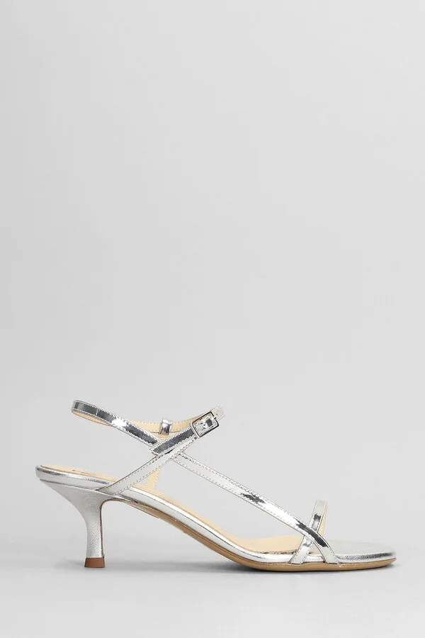Sandals In Silver Leather