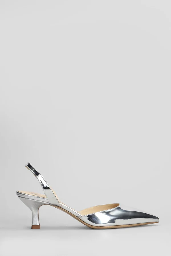 Sandals In Silver Leather