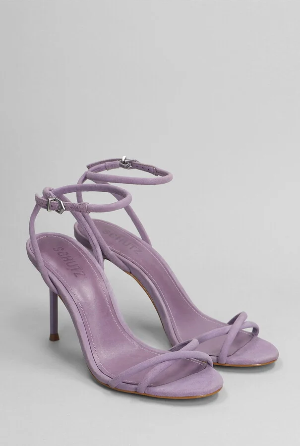 Sandals In Viola Suede - Image 2