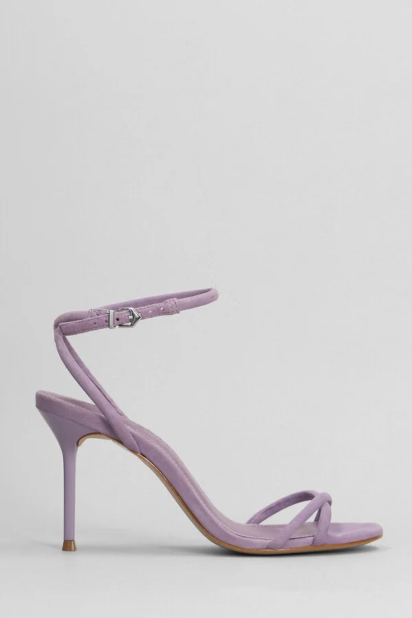 Sandals In Viola Suede