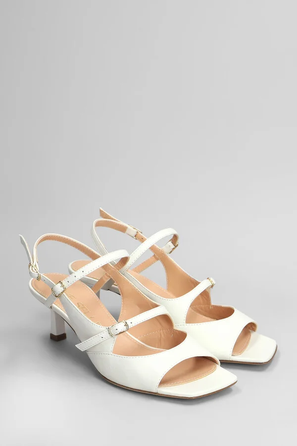 Sandals In White Leather - Image 2