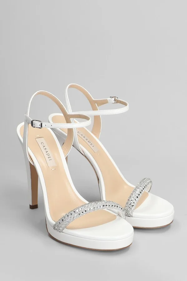 Sandals In White Leather - Image 2