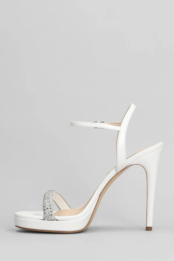 Sandals In White Leather - Image 3