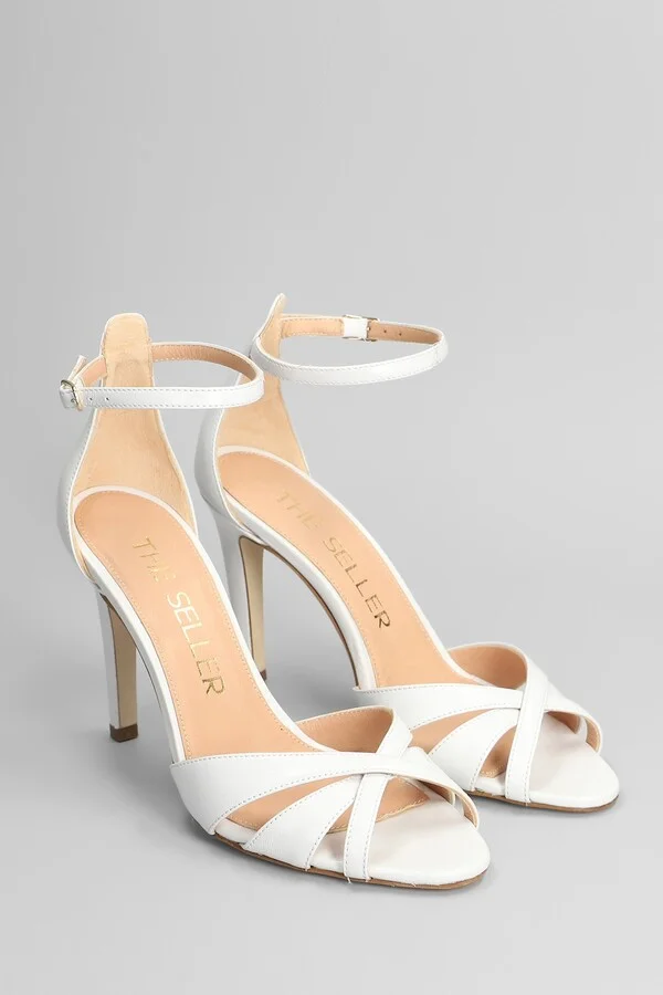 Sandals In White Leather - Image 2