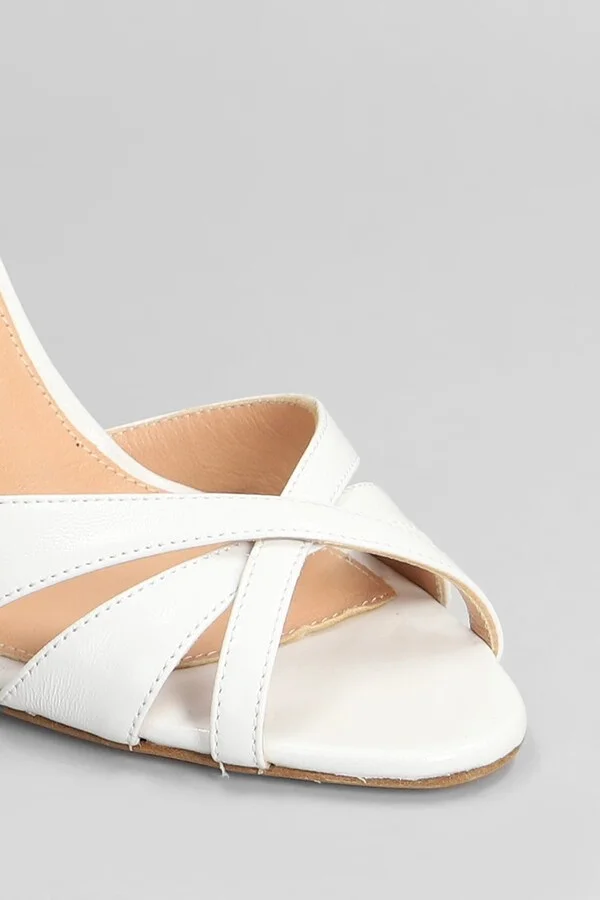 Sandals In White Leather - Image 5
