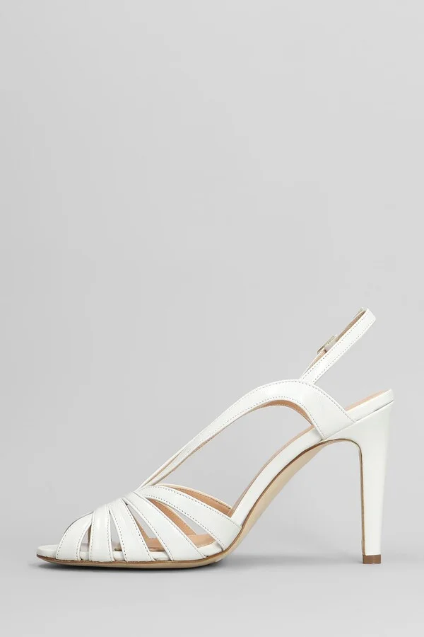 Sandals In White Leather - Image 3