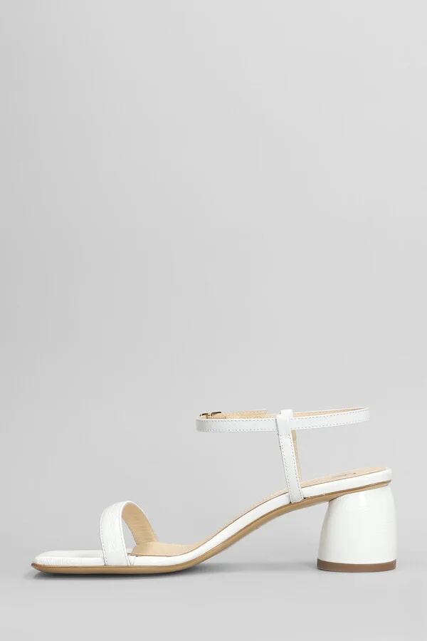 Sandals In White Leather - Image 3