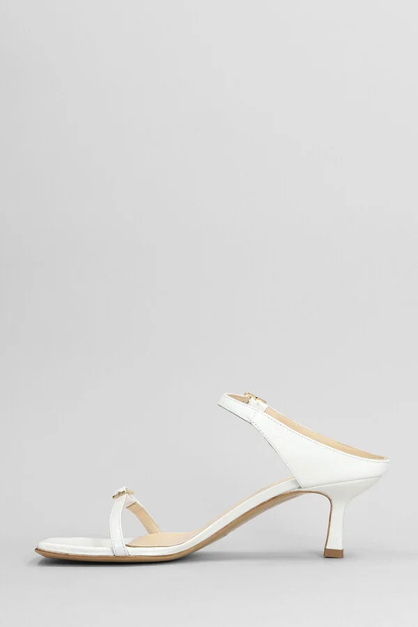 Sandals In White Leather - Image 3