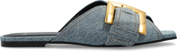 Sandals With A Buckle, , - Blue