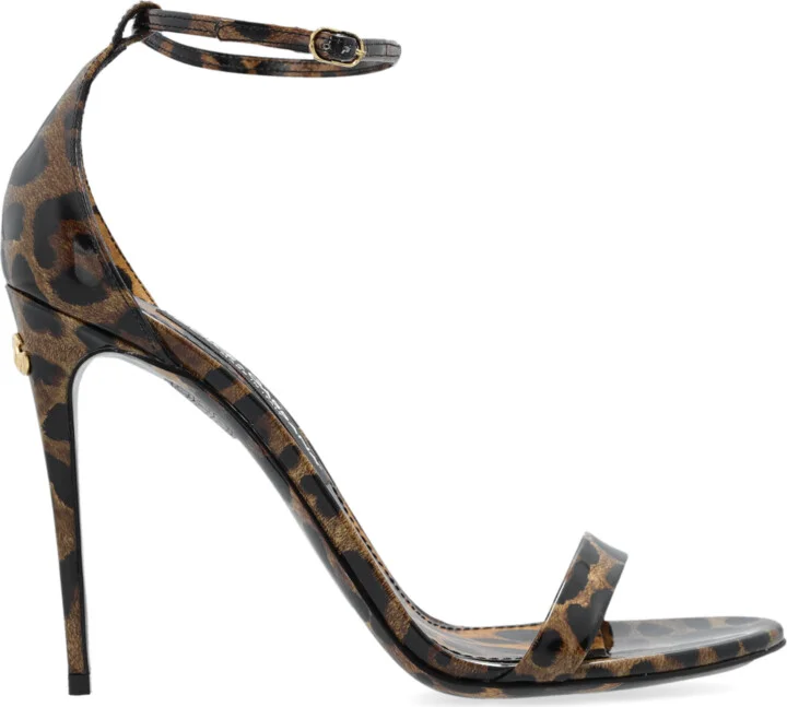 Sandals With Animal Motif, , - Brown