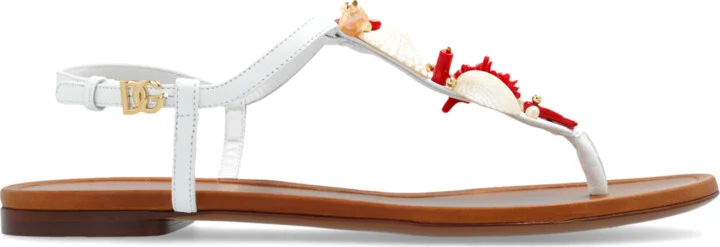 Sandals With Appliqués, , - White