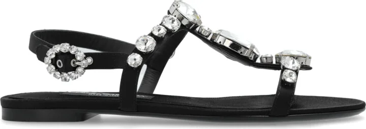 Sandals With Decorative Finish, , - Black