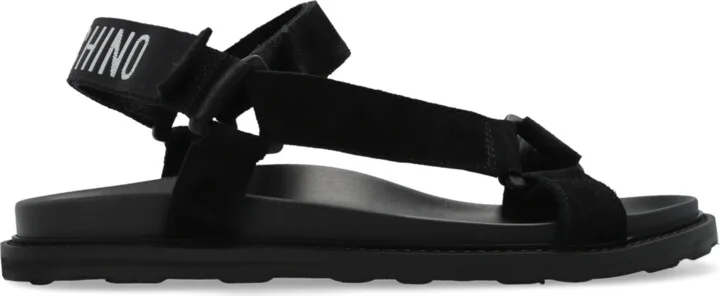 Sandals With Logo, , - Black