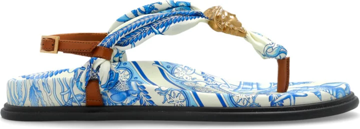 Sandals With Medusa Head, , - Blue