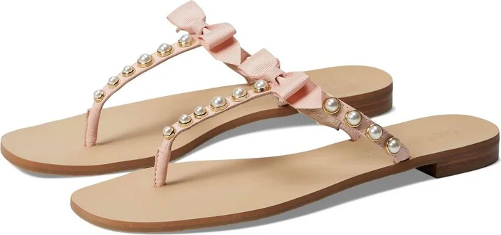 Sandpiper Bow/pearl Sandal In Platinum