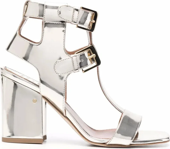 Sandra 90mm metallic sandals