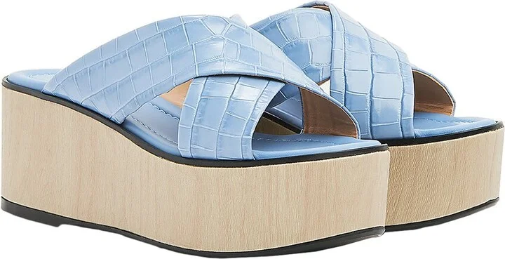 Sandra Leather Wedge Sandal