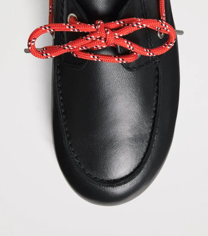 Sandro Paris Leather Boat Shoe Mules - Image 3
