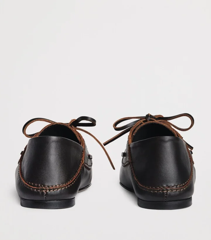 Sandro Paris Leather Boat Shoes - Image 3