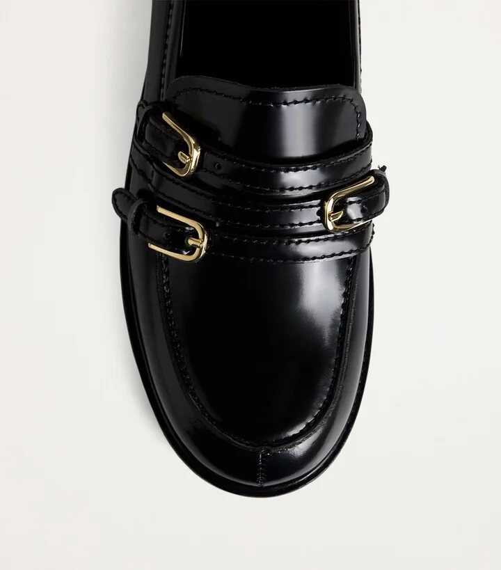 Sandro Paris Leather Buckle-Detail Loafers - Image 5