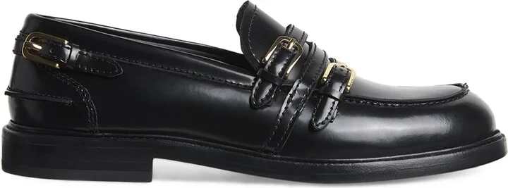 Sandro Paris Leather Buckle-Detail Loafers