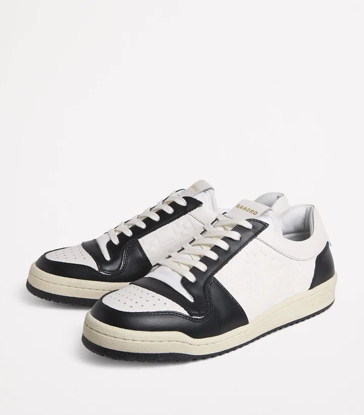 Sandro Paris Leather Cross Sneakers - Image 3