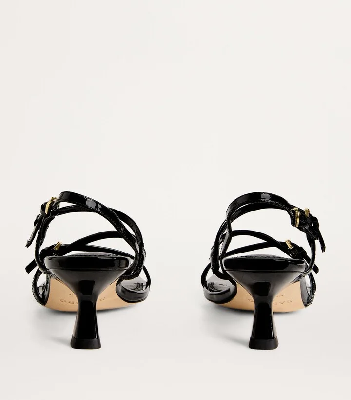 Sandro Paris Leather Heeled Sandals - Image 3