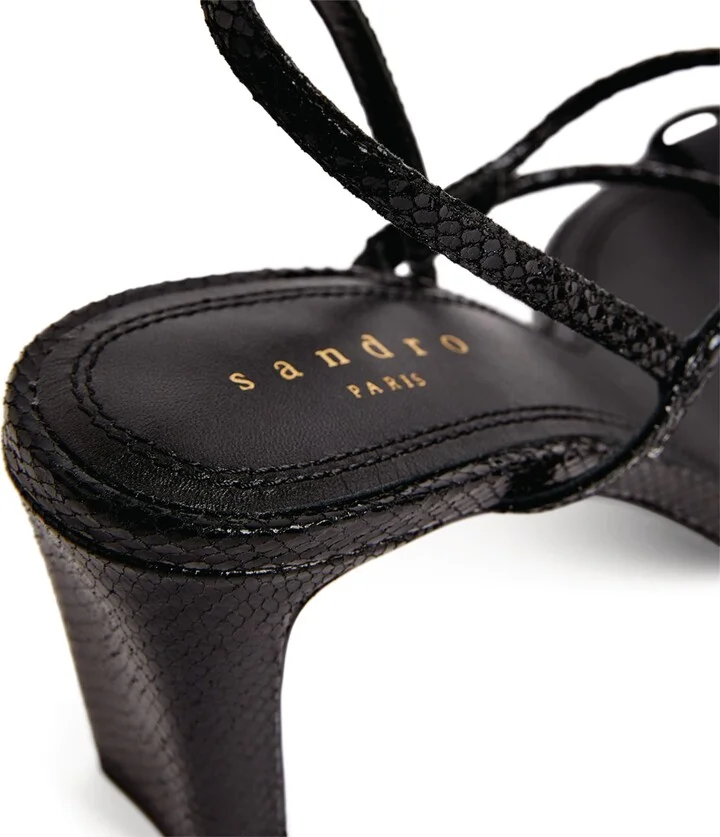 Sandro Paris Leather Strappy Sandals 70 - Image 4