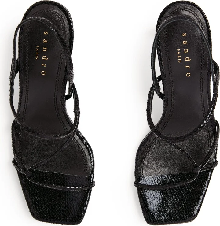 Sandro Paris Leather Strappy Sandals 70 - Image 5
