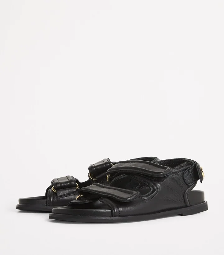 Sandro Paris Leather Velcro Sandals - Image 3