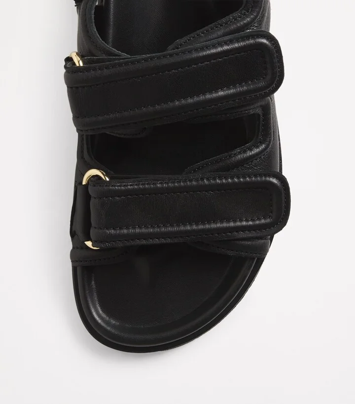 Sandro Paris Leather Velcro Sandals - Image 5