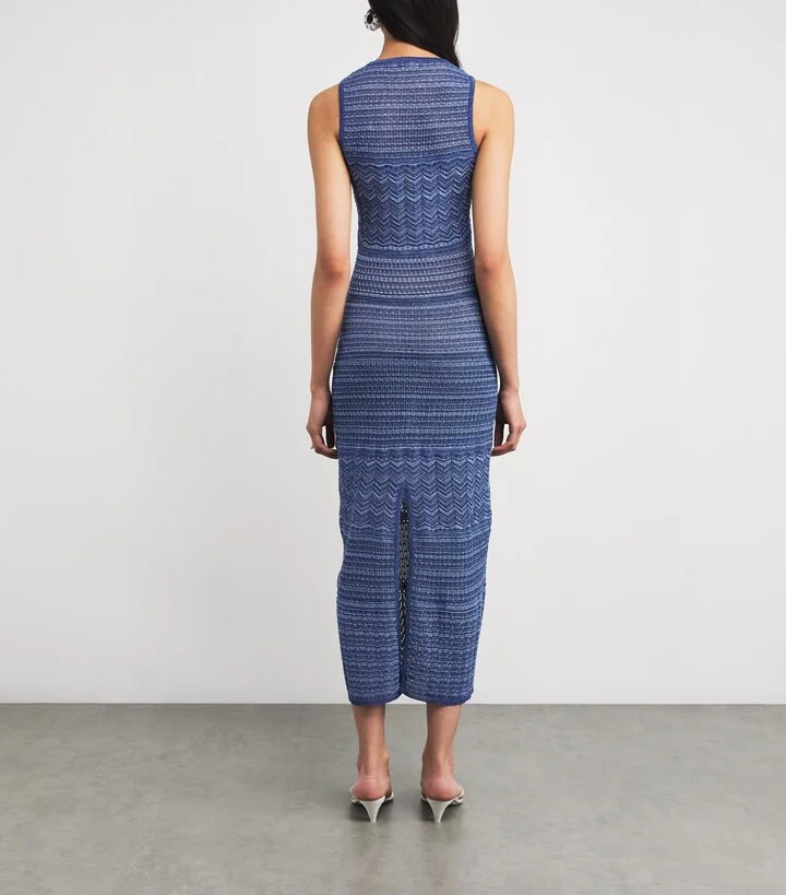 Sandro Paris Metallic Knitted Midi Dress - Image 3
