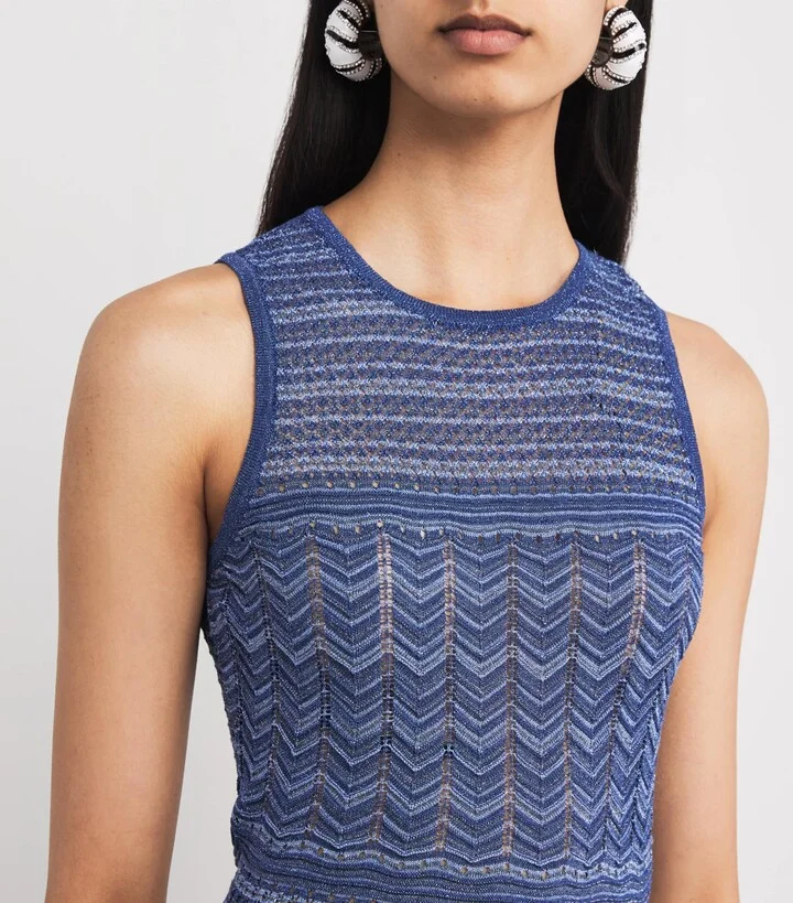 Sandro Paris Metallic Knitted Midi Dress - Image 5