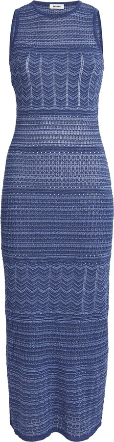 Sandro Paris Metallic Knitted Midi Dress