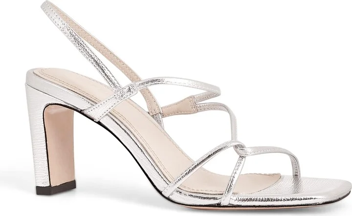 Sandro Paris Metallic Leather Sandals 70 - Image 4