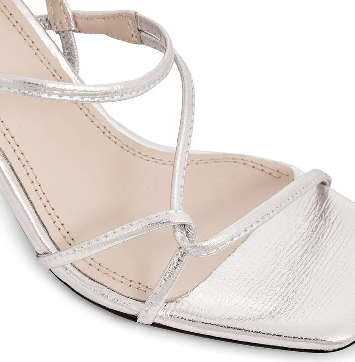 Sandro Paris Metallic Leather Sandals 70 - Image 5