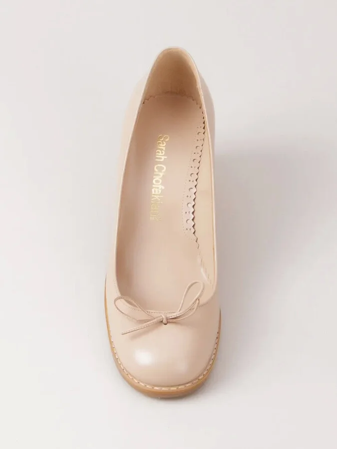 Sandy leather pumps - Image 4