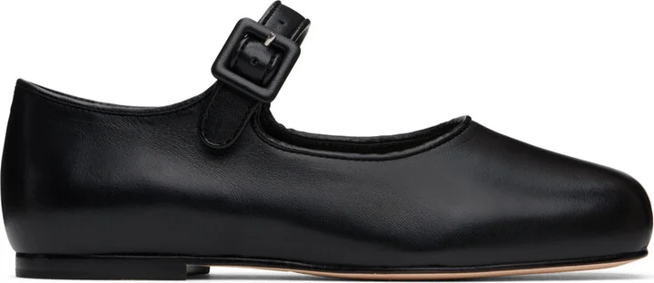 Sandy Liang Black Mary Jane Pointe Ballerina Flats