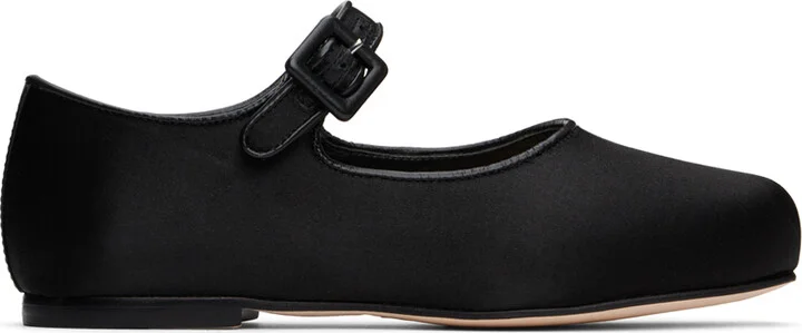Sandy Liang Black Mary Jane Pointe Ballerina Flats