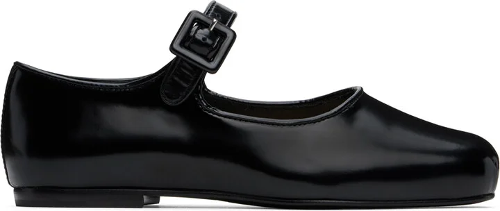 Sandy Liang Black Mary Jane Pointe Ballerina Flats