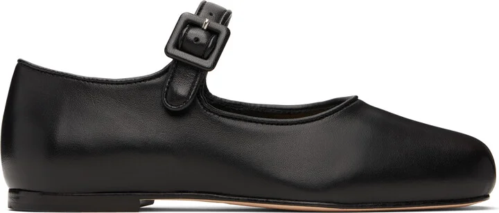 Sandy Liang Black Mary Jane Pointe Ballerina Flats