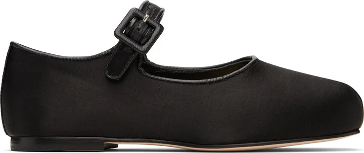 Sandy Liang Black Mary Jane Pointe Ballerina Flats