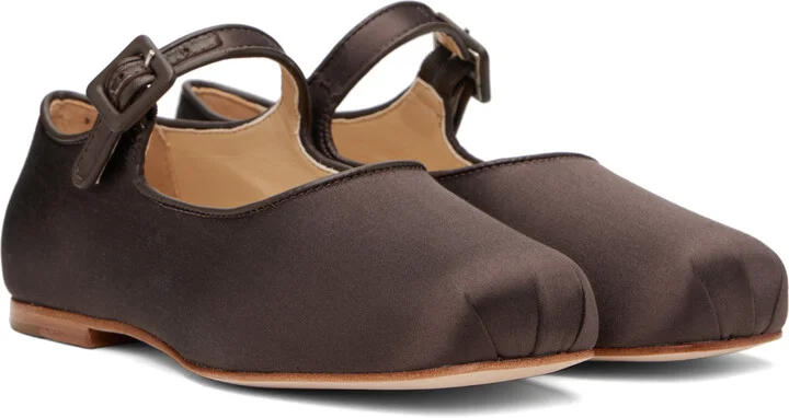 Sandy Liang Brown Mary Jane Pointe Ballerina Flats - Image 4
