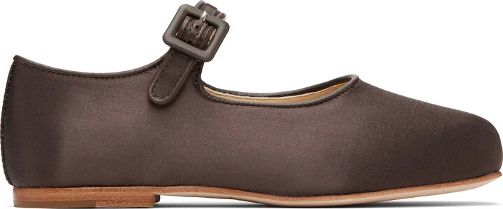 Sandy Liang Brown Mary Jane Pointe Ballerina Flats