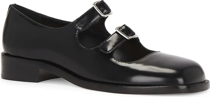 Sandy Liang Double Strap Mary Jane Flat in Black - Image 2