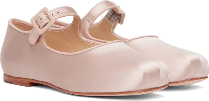 Sandy Liang Pink Mary Jane Pointe Ballerina Flats - Image 4