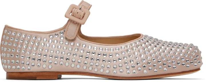 Sandy Liang Pink Mary Jane Pointe Ballerina Flats
