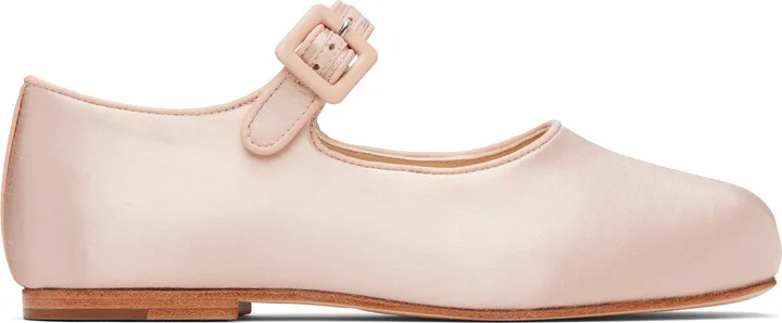 Sandy Liang Pink Mary Jane Pointe Ballerina Flats