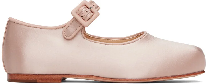 Sandy Liang Pink Mary Jane Pointe Ballerina Flats