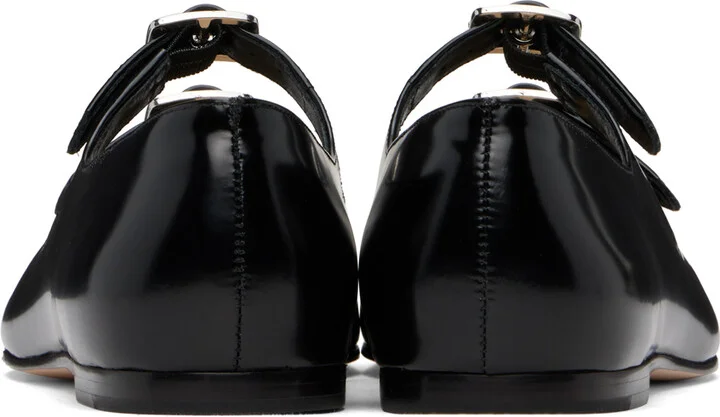 Sandy Liang SSENSE Exclusive Black MJ Double Strap Ballerina Flats - Image 2